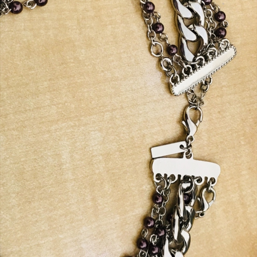 Cookie Lee Multi Strand Statement Necklace And Ea… - image 2